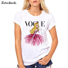 Load image into Gallery viewer, Summer Women T Shirt VOGUE Letter Printing Snow White T-shirt Casual Loose Short Sleeve O-Neck Tee Female Girl Tops - alwayssale24
