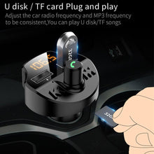 Load image into Gallery viewer, Car Fm Transmitter Bluetooth 5.0 Car Mp3 Player Modulator Adapter Battery Voltage TF Card Hands-free Dual USB Smart Chip T66
